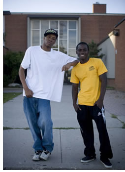 Prince Peprah (right) graduated from Scarborough's David and Mary Thomson Collegiate in June. Omar Peters just entered Grade 12. Both young men want to become actors