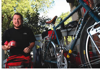 In August, Joshua Sutherland cycled to native reserves in Western Canada to promote higher education