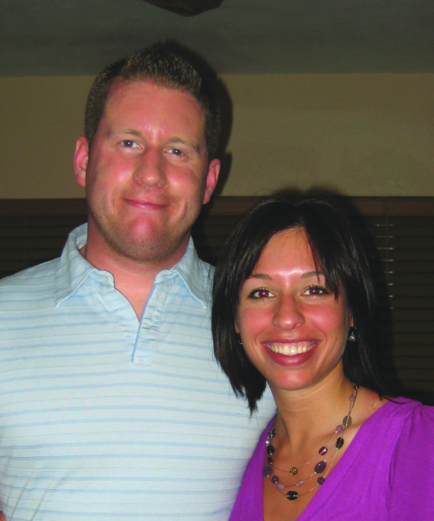 Close-up indoor photo of Ben and Larissa Bathgate