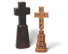 Boxwood, height: 31 cm., Lillian Malcove Collection / Photo: Michael Visser. Elaborately carved cross on a base, with case, Italo-Byzantine, late 15th or early 16th century