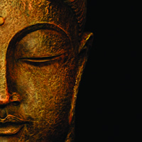 Photo of the face of a Buddha statue