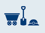 Illustration of mining tools