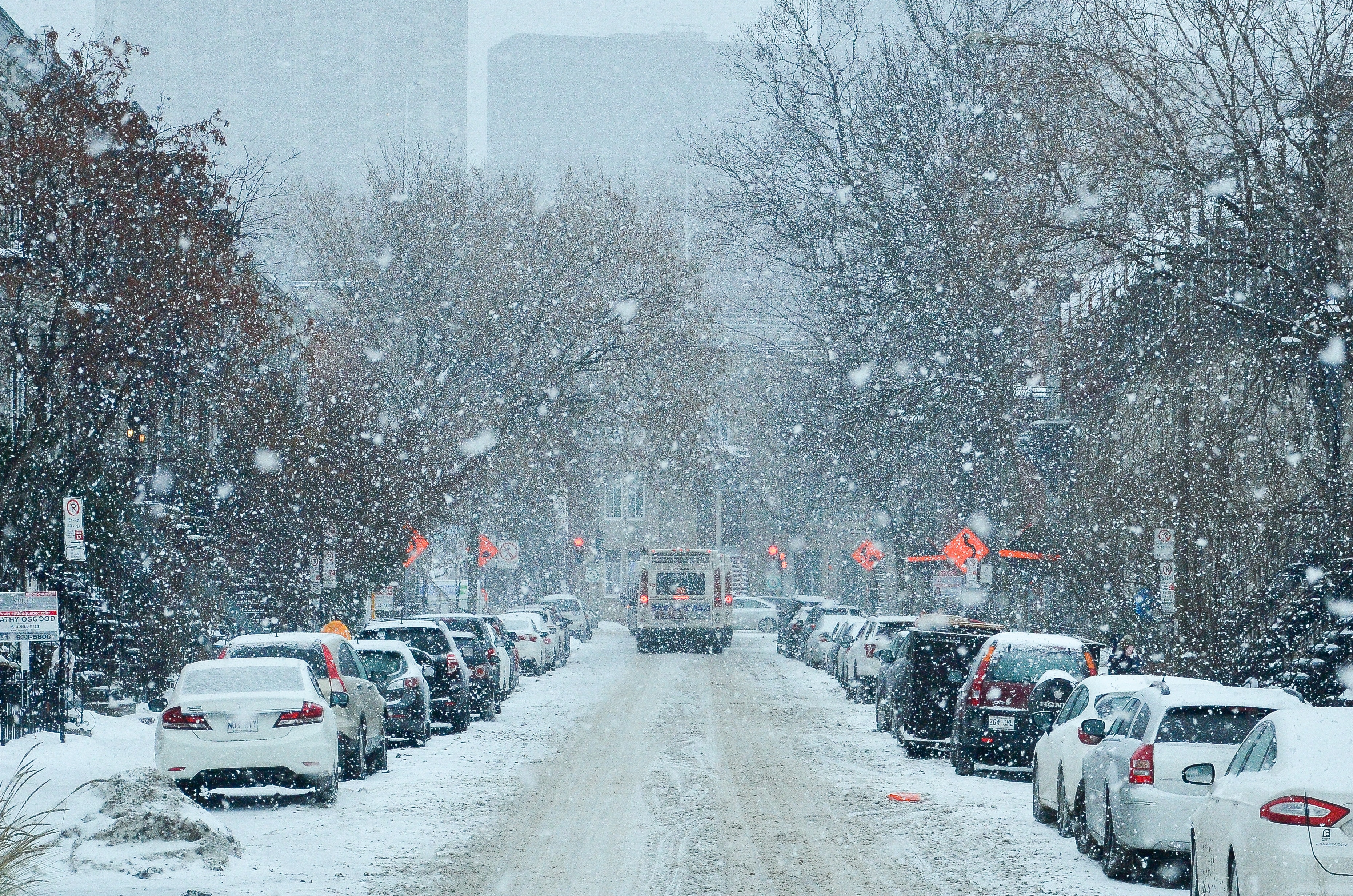 Photo of a snowy road