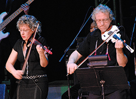 Angela Cox-Daly and Ross Daly performing at Roy Thomson Hall in Toronto, in 2008