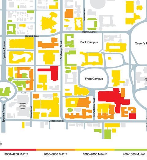 Building power use on campus