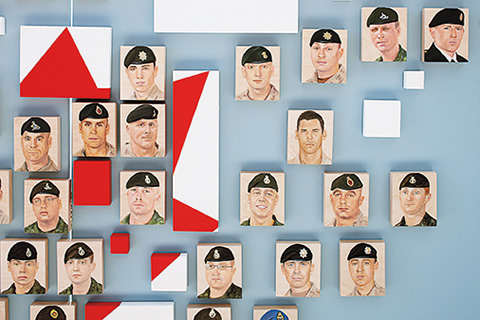 Portraits of fallen soldiers.