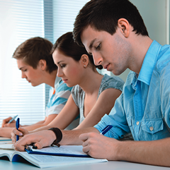 Students focused on their work.