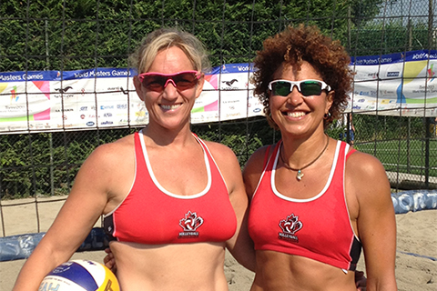 Laura Inward (left) and teammate Wanda Guenette in Torino in 2013.