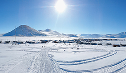 Landscape photo of Qikiqtarjuaq, Nunavut.