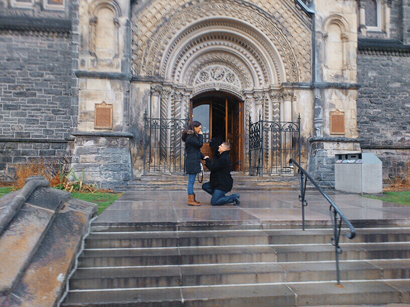 Photo shows the proposal at the steps of UC.