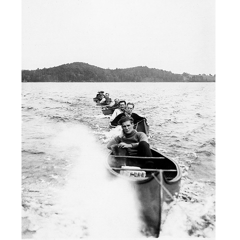 These campers catching a tow circa 1925 were among the first to make memories at Survey Camp. Photo: courtesy Lassonde Institute of Mining