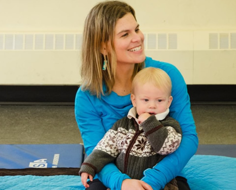 Mary Elizabeth Picher, co-founder of Wholeplay, with her son.