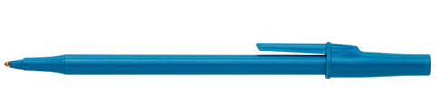 Photo of a blue ballpoint pen