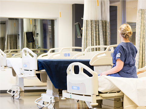 Nursing student Emma Taylor (a pseudonym) pictured at U of T's Bloomberg Faculty of Nursing