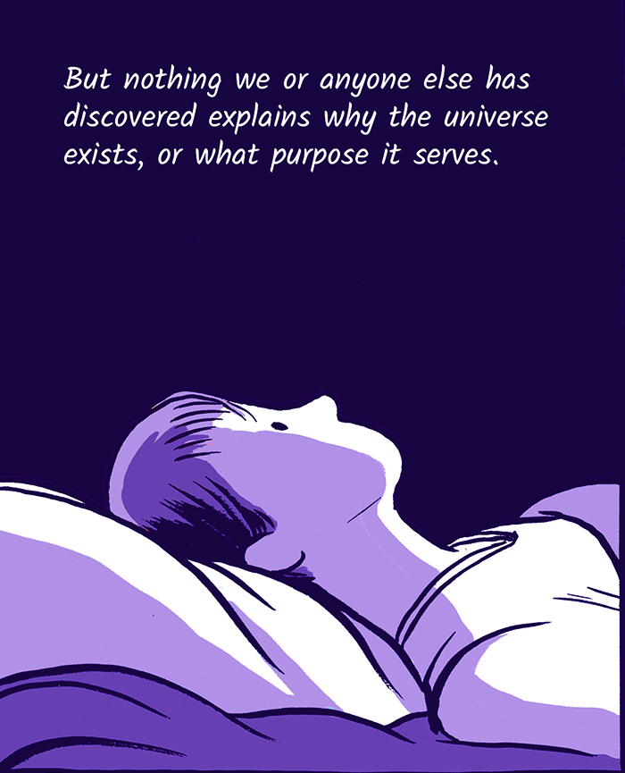 But nothing we or anyone else has discovered explains why the universe exists, or what purpose it serves.