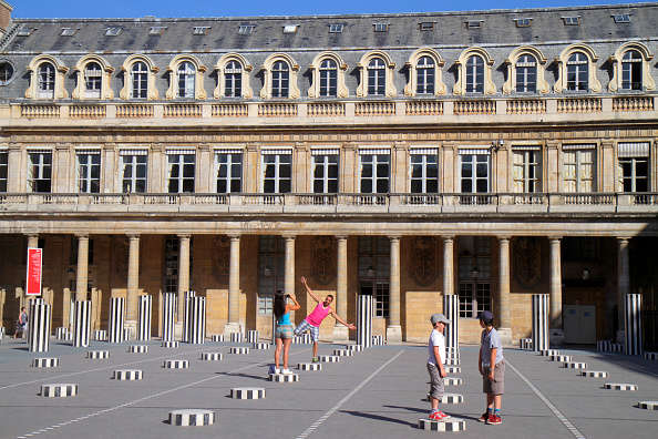 Artist Daniel Buren's striped 