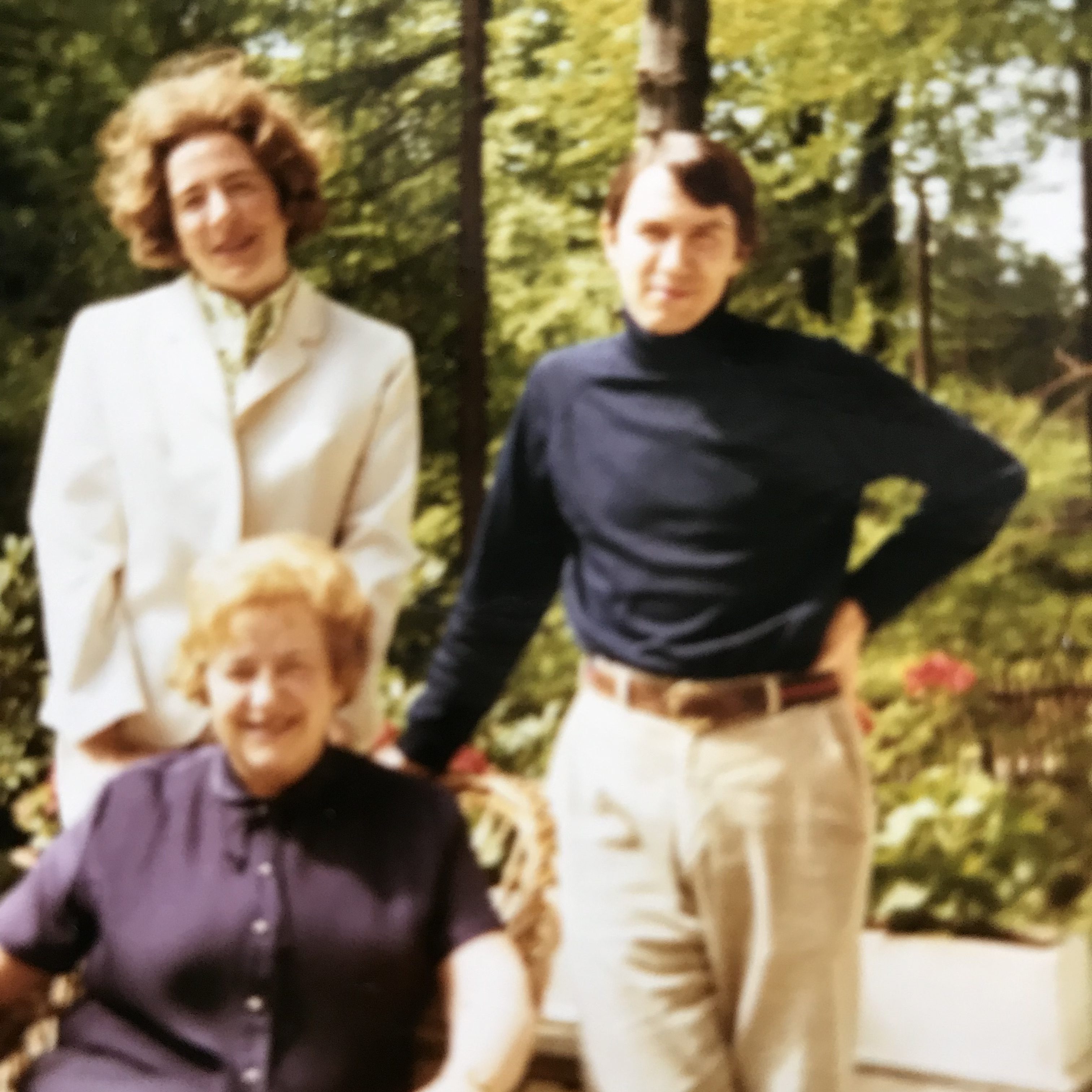 Wittmann's father (right) with his sister (left) and mother