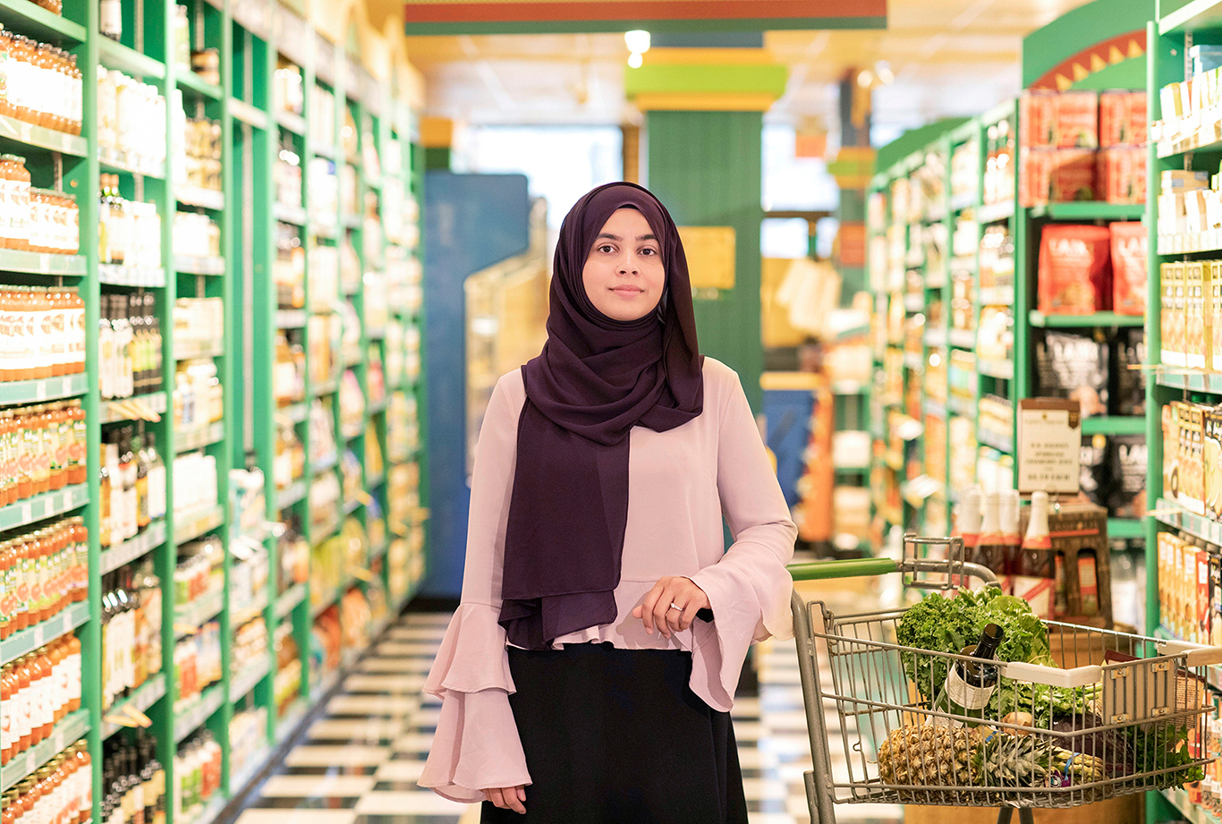 Nutritionist Nazima Qureshi shops at Planet Organic Market in Mississuaga. Photo by Alia Youssef