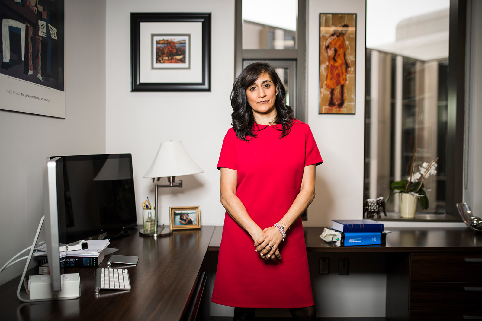 Anita Anand standing beside her office desk