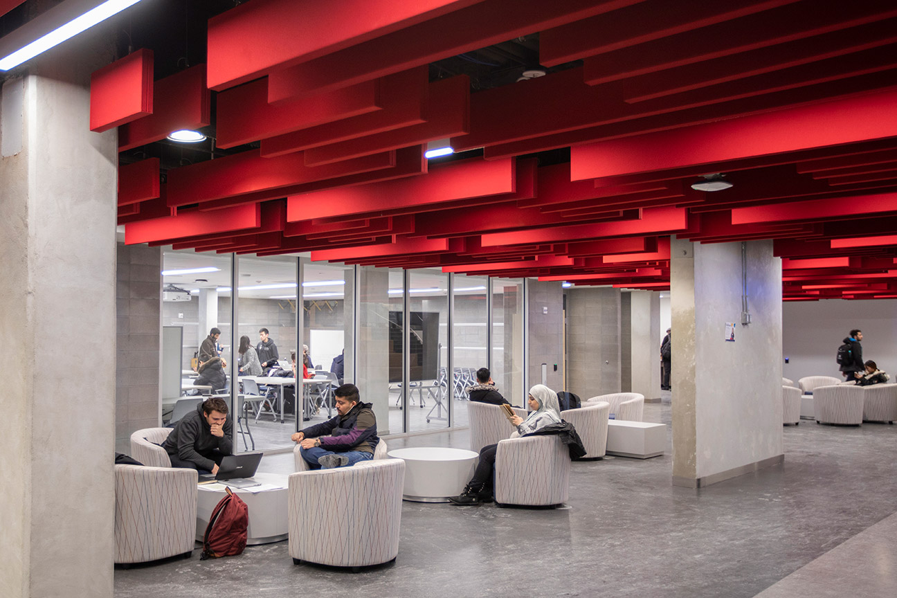 Student lounge in Highland Hall