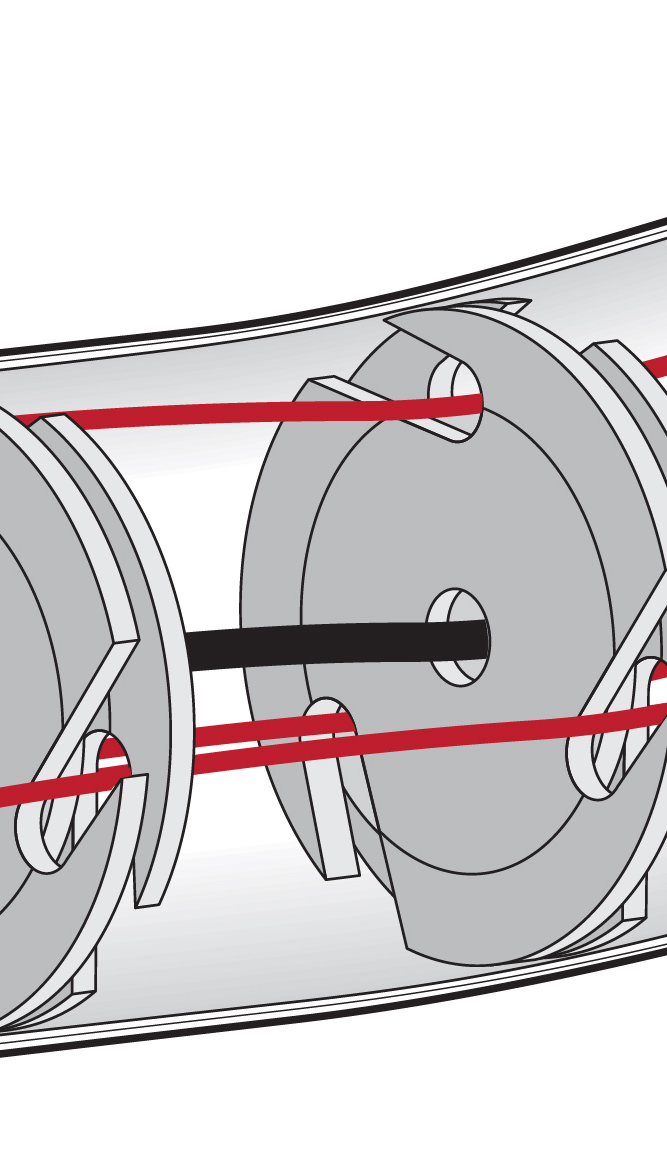 Illustration of the magnetic disks in the body of a continuum robot