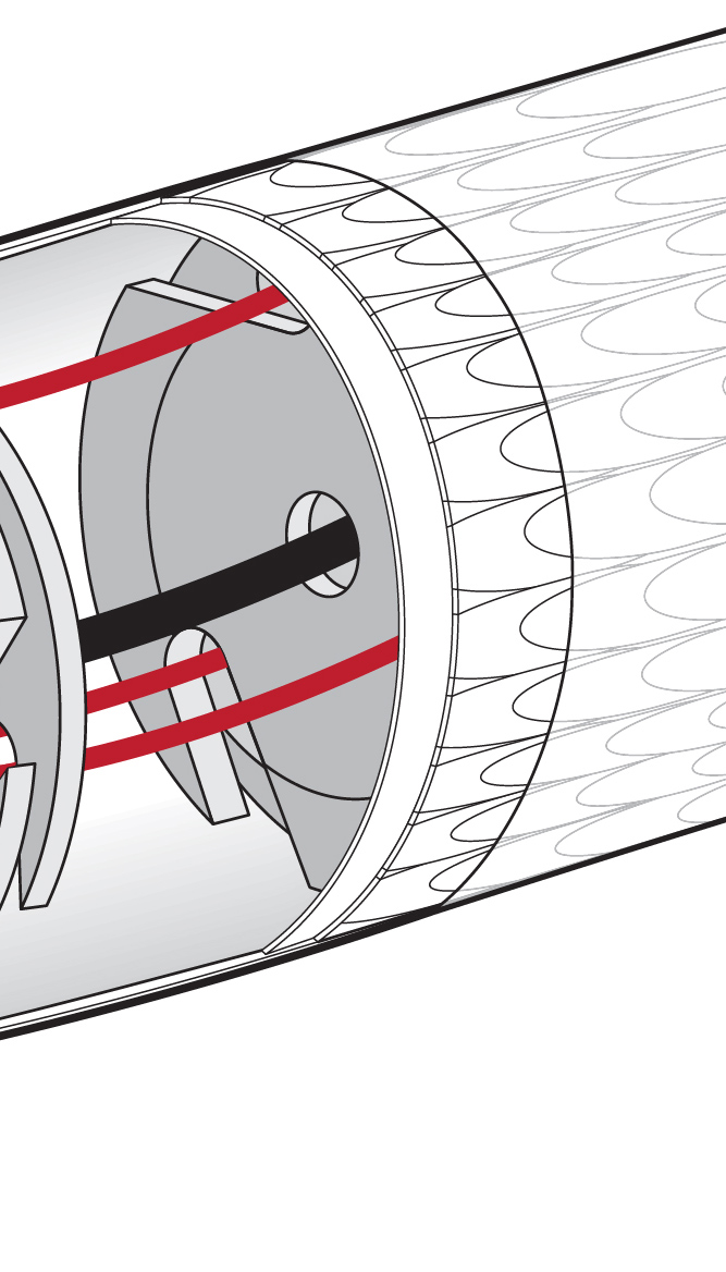 Illustration of the outer scaled sheath covering the body of a continuum robot